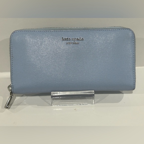 Kate Spade Blue Saffiano Leather zip around Long wallet clutch - Picture 6 of 6